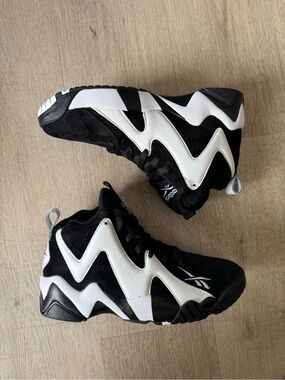 Reebok Kamikaze 2 OG Retro ‘Black White’ 2020 FV2969 Sz 8.5 men’s PREOWNED